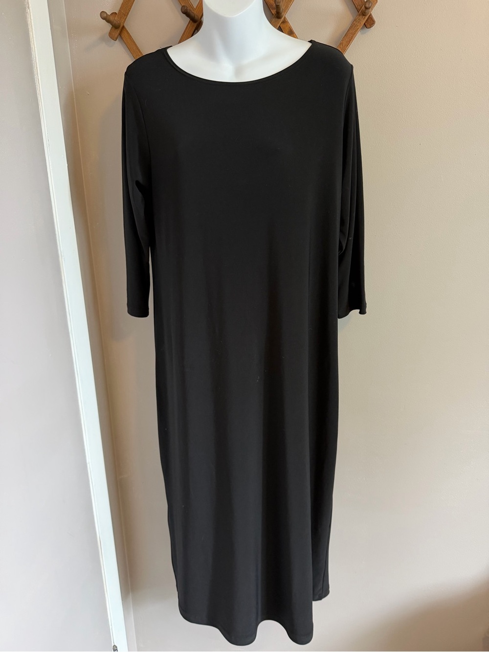 Sympli Black Single Side Slit Midi Dress 12